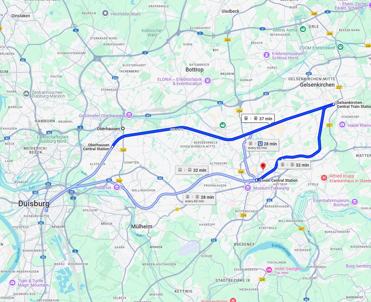 Anreise von Oberhausen Zu Essen Über 