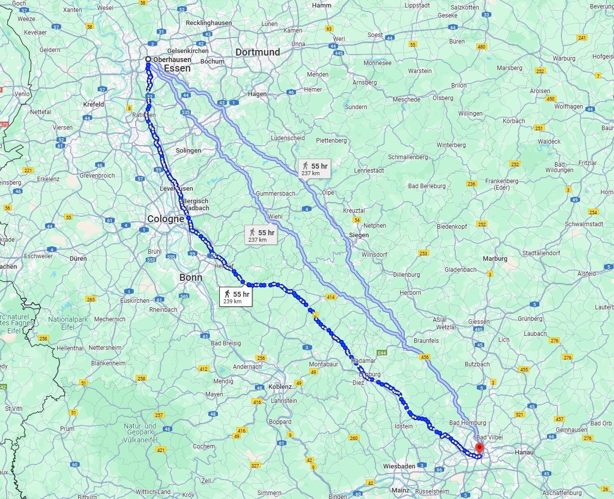 Anreise von Oberhausen Zu Frankfurt am Main Über 