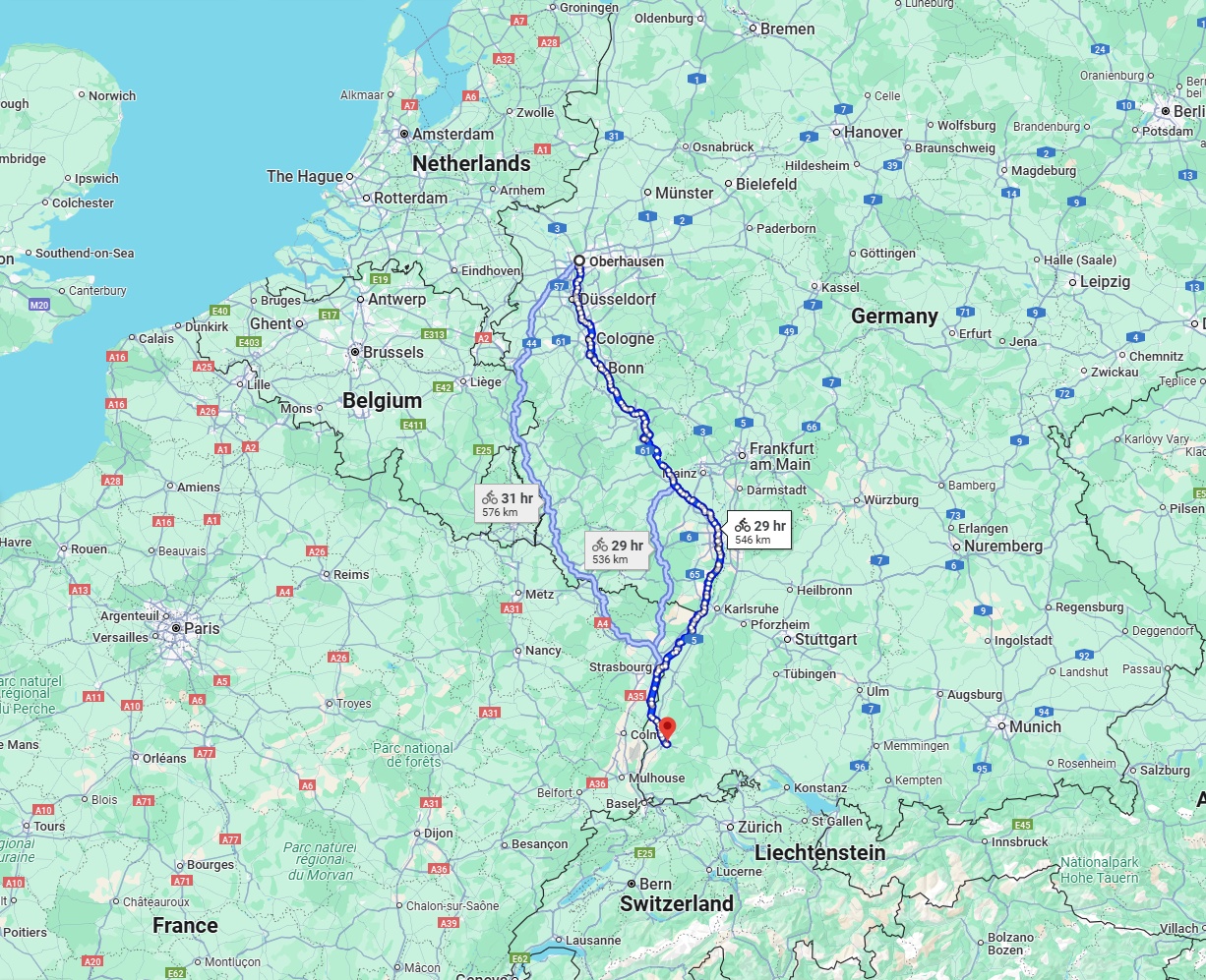 Anreise von Oberhausen Zu Freiburg im Breisgau Über 