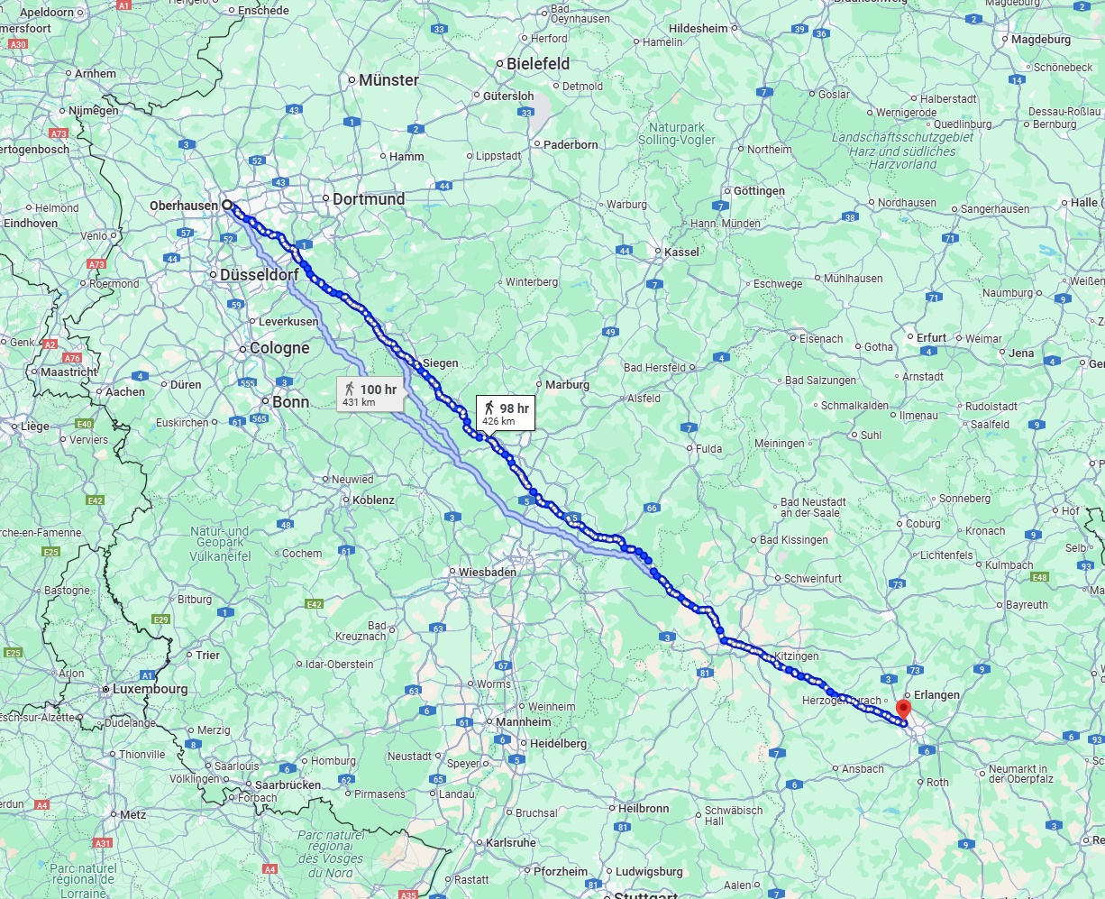 Anreise von Oberhausen Zu Fürth Über 