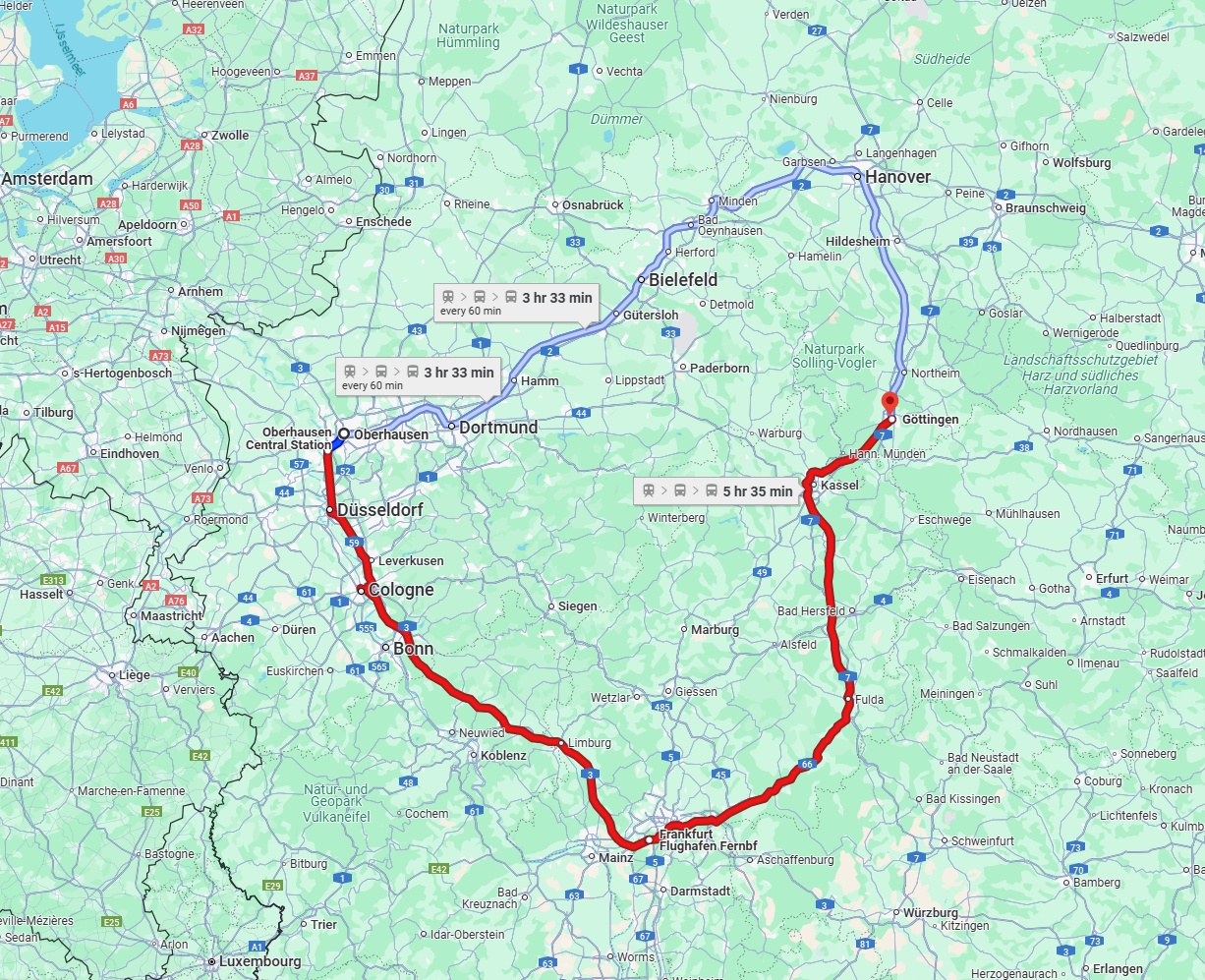 Anreise von Oberhausen Zu Göttingen Über 