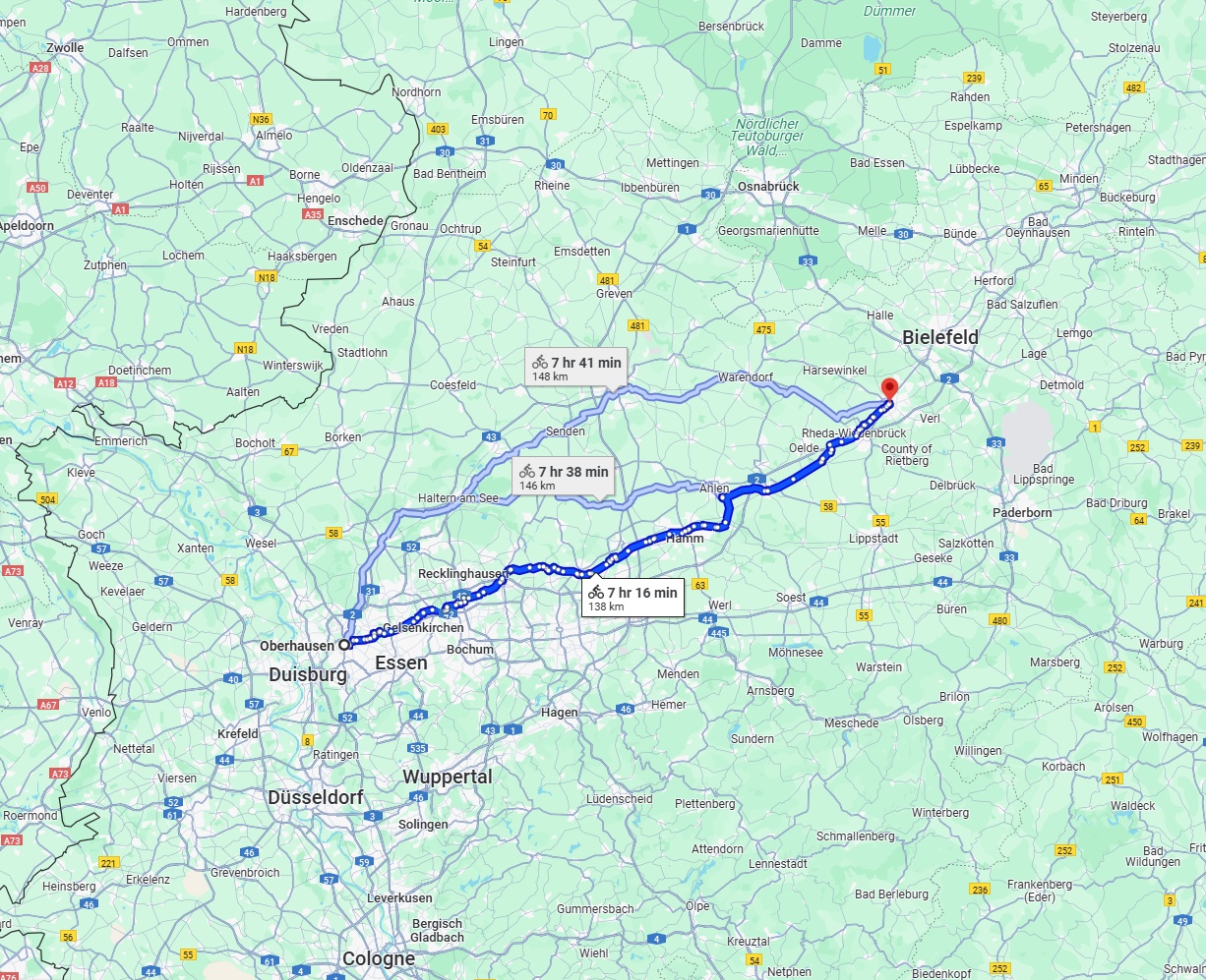 Anreise von Oberhausen Zu Gütersloh Über 
