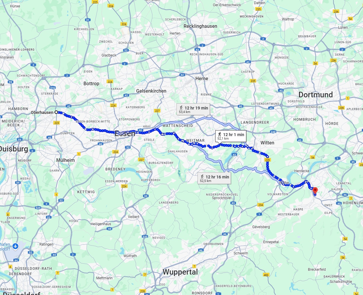 Anreise von Oberhausen Zu Hagen Über 