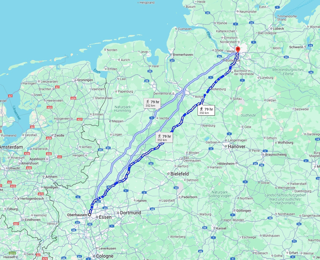 Anreise von Oberhausen Zu Hamburg Über 