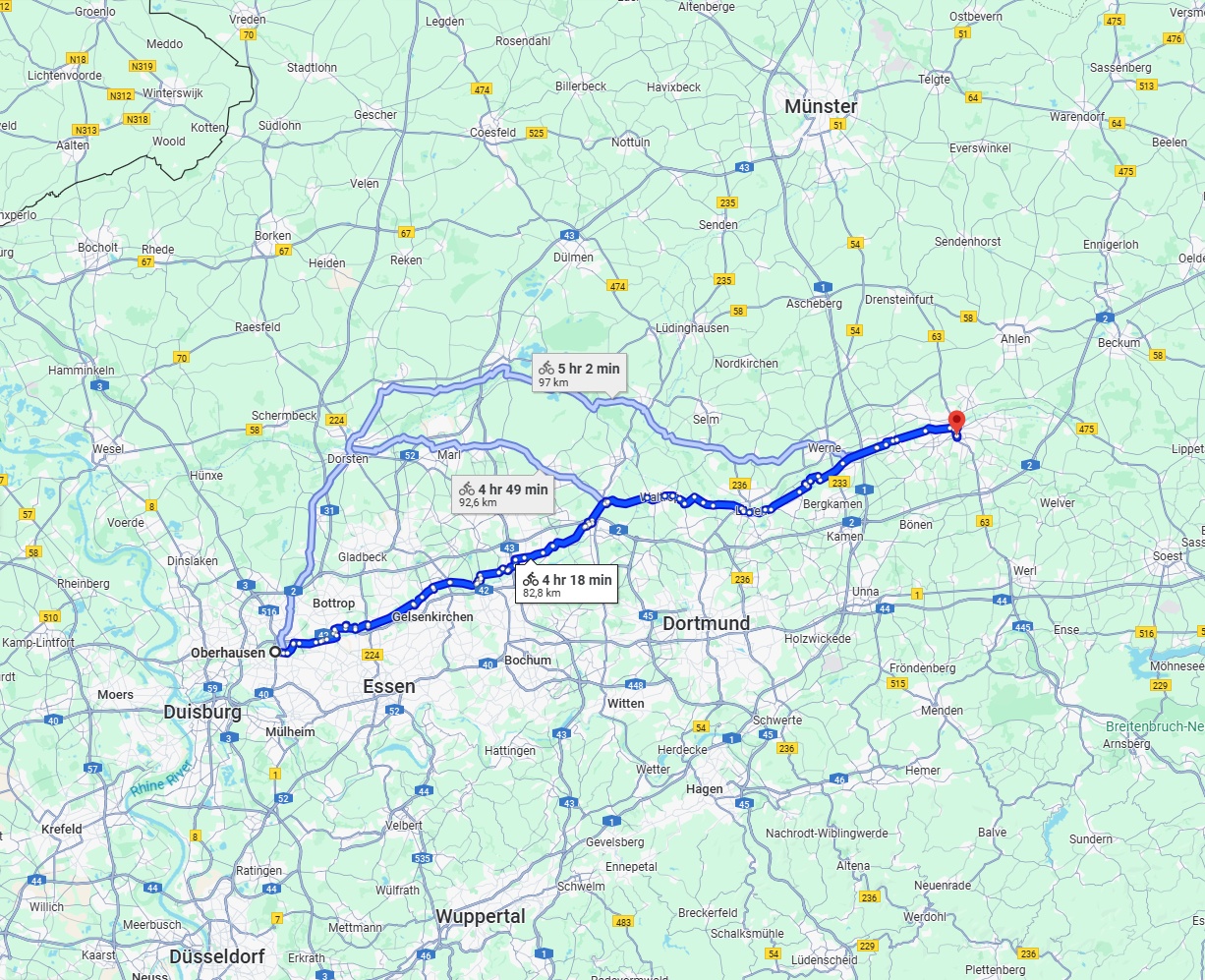Anreise von Oberhausen Zu Hamm Über 