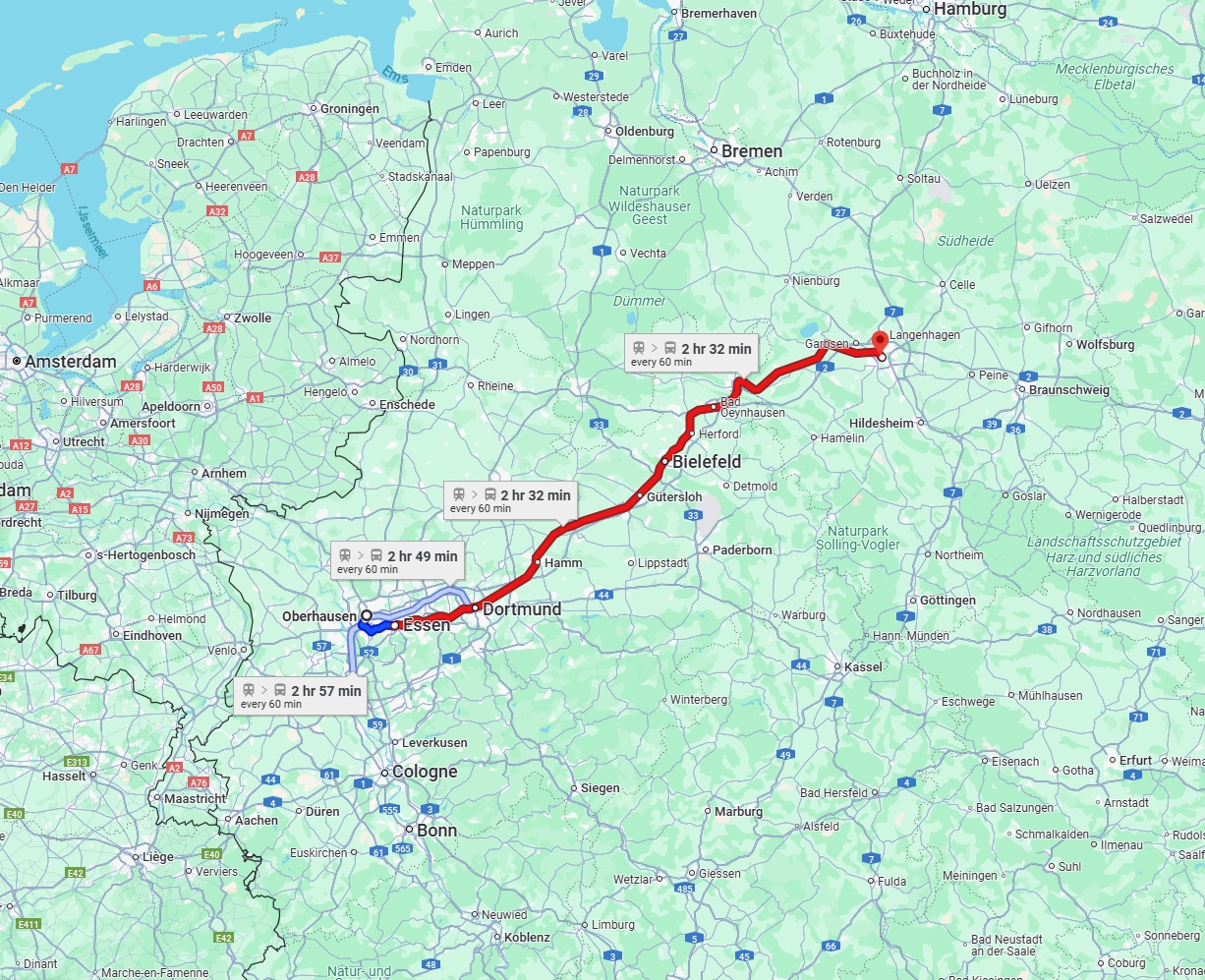 Anreise von Oberhausen Zu Hannover Über 