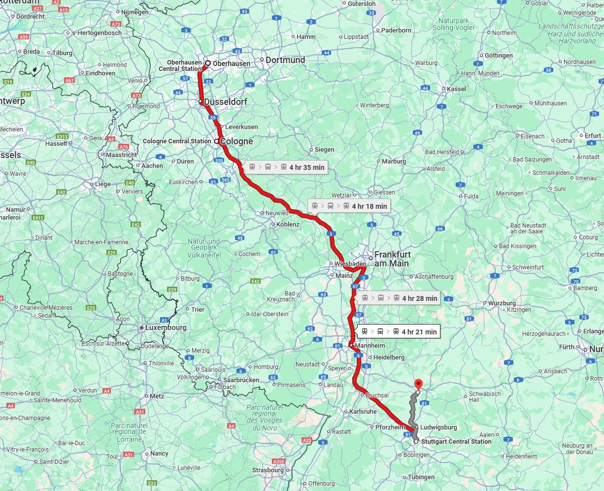 Anreise von Oberhausen Zu Heilbronn Über 
