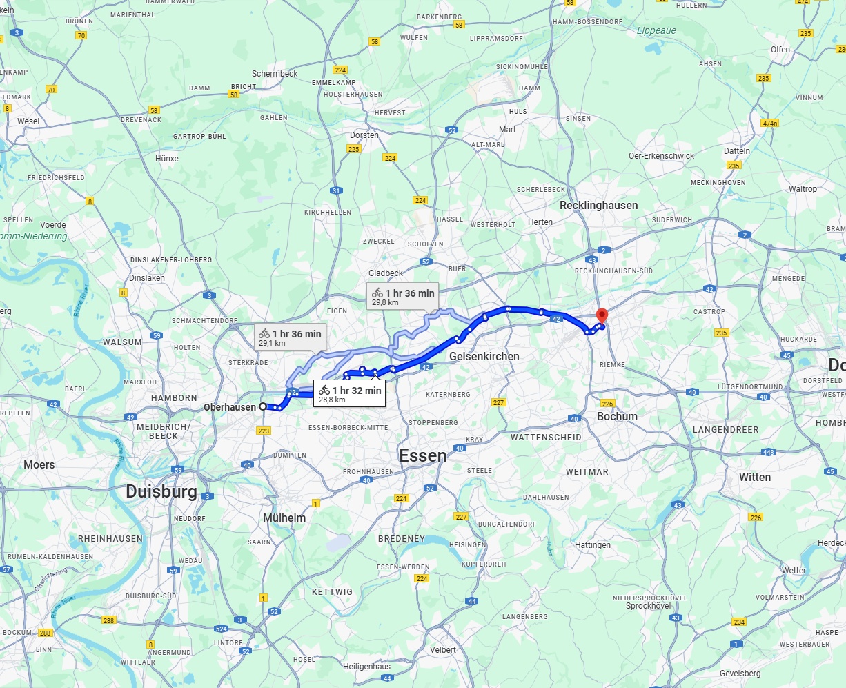 Anreise von Oberhausen Zu Herne Über 