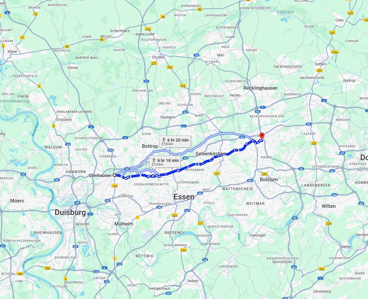 Anreise von Oberhausen Zu Herne Über 