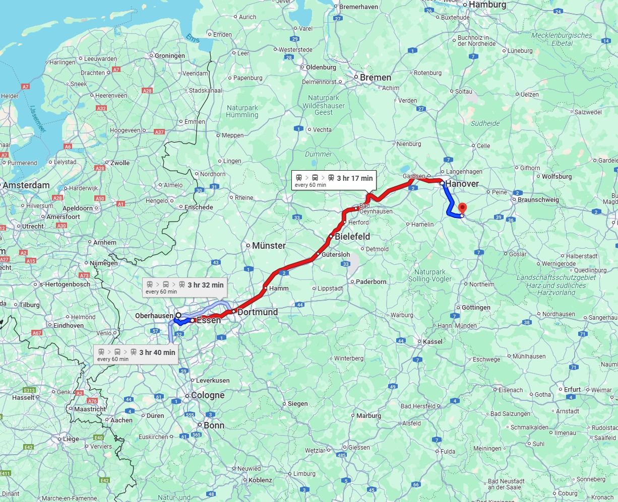 Anreise von Oberhausen Zu Hildesheim Über 