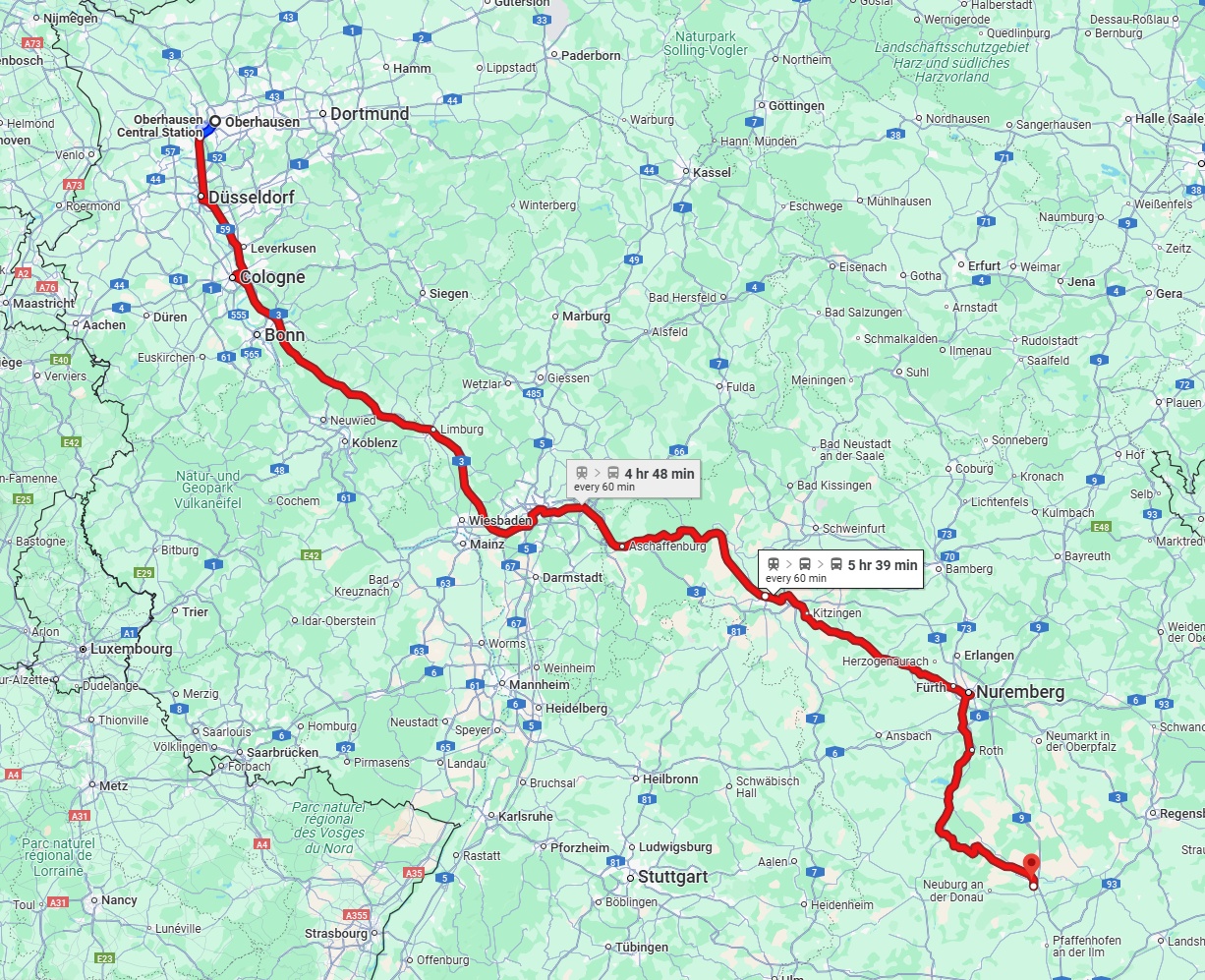 Anreise von Oberhausen Zu Ingolstadt Über 