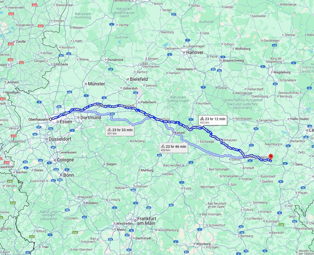 Anreise von Oberhausen Zu Jena Über 
