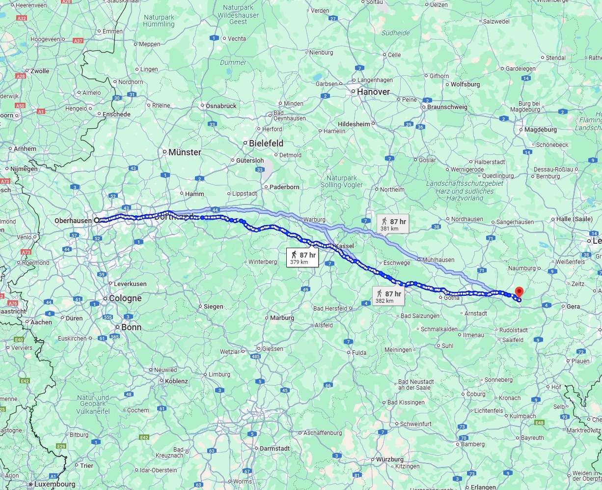 Anreise von Oberhausen Zu Jena Über 