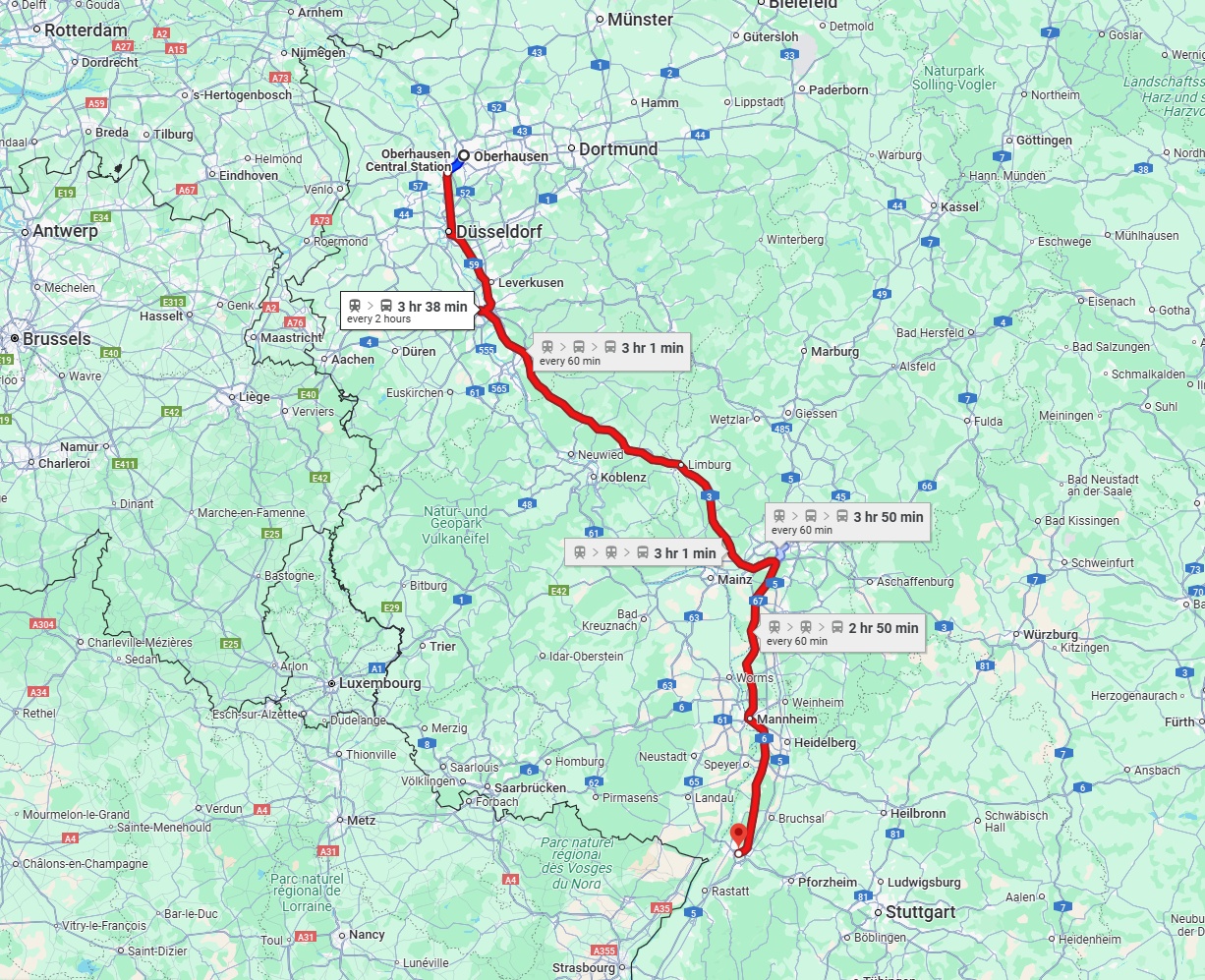 Anreise von Oberhausen Zu Karlsruhe Über 