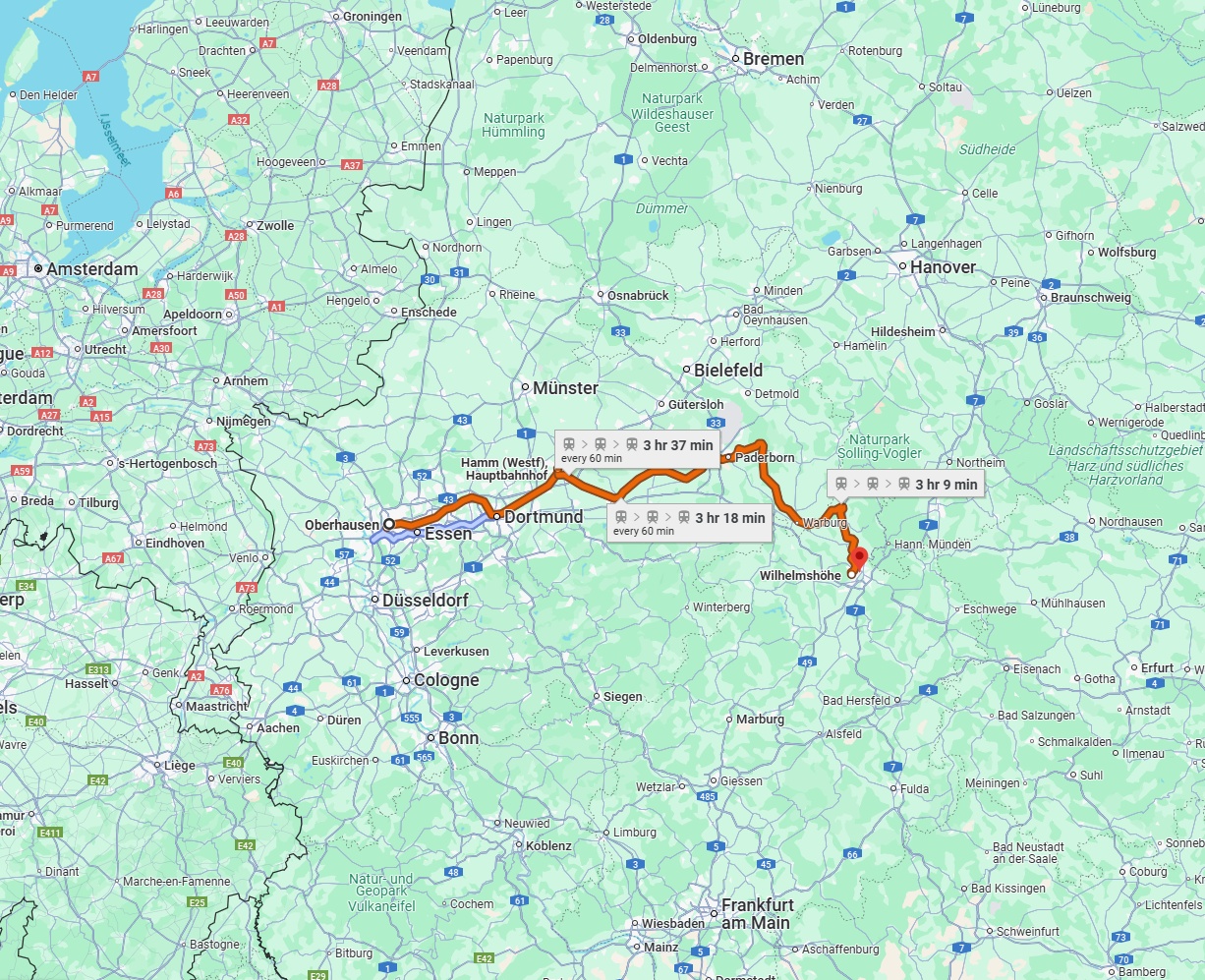 Anreise von Oberhausen Zu Kassel Über 