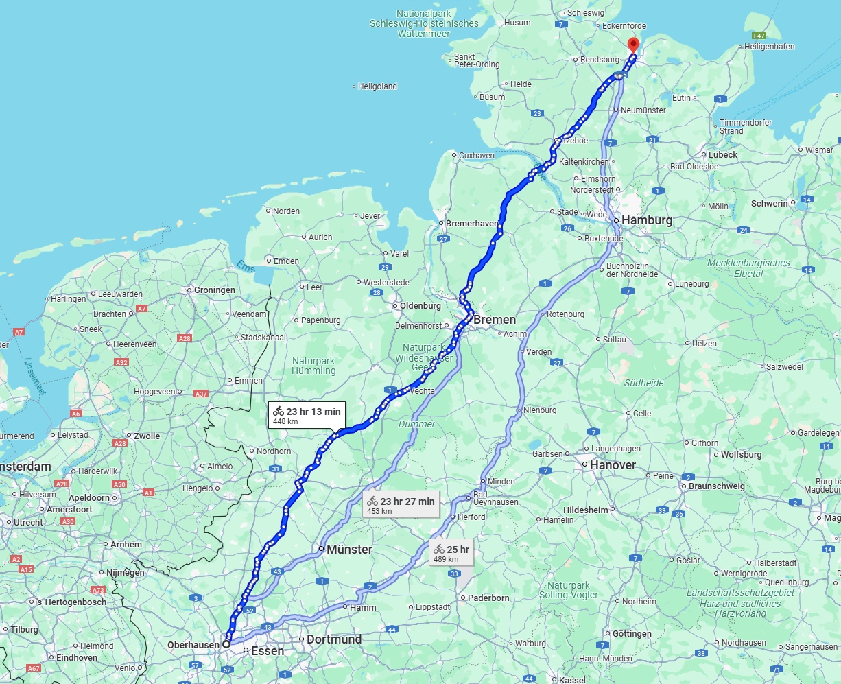 Anreise von Oberhausen Zu Kiel Über 