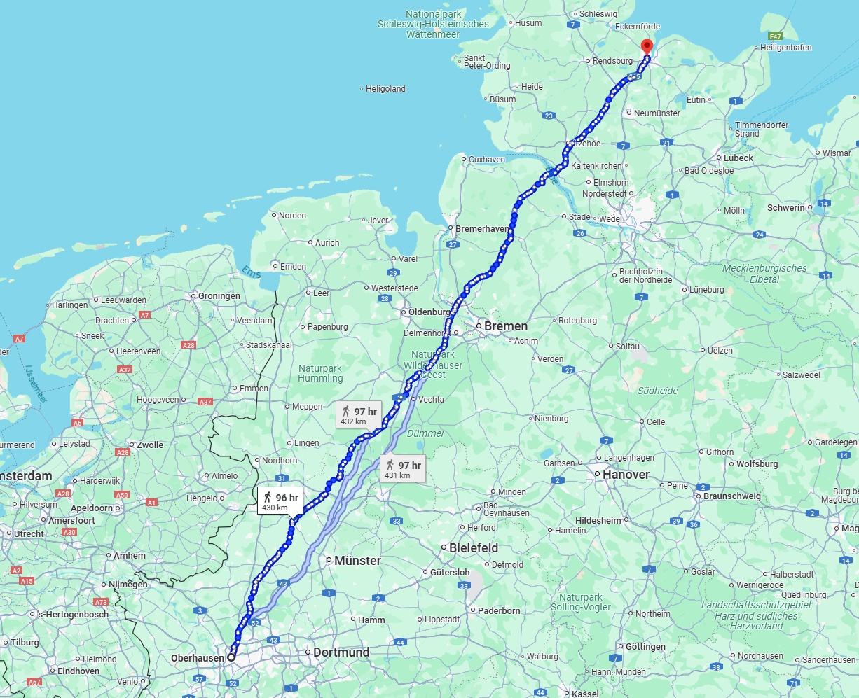 Anreise von Oberhausen Zu Kiel Über 