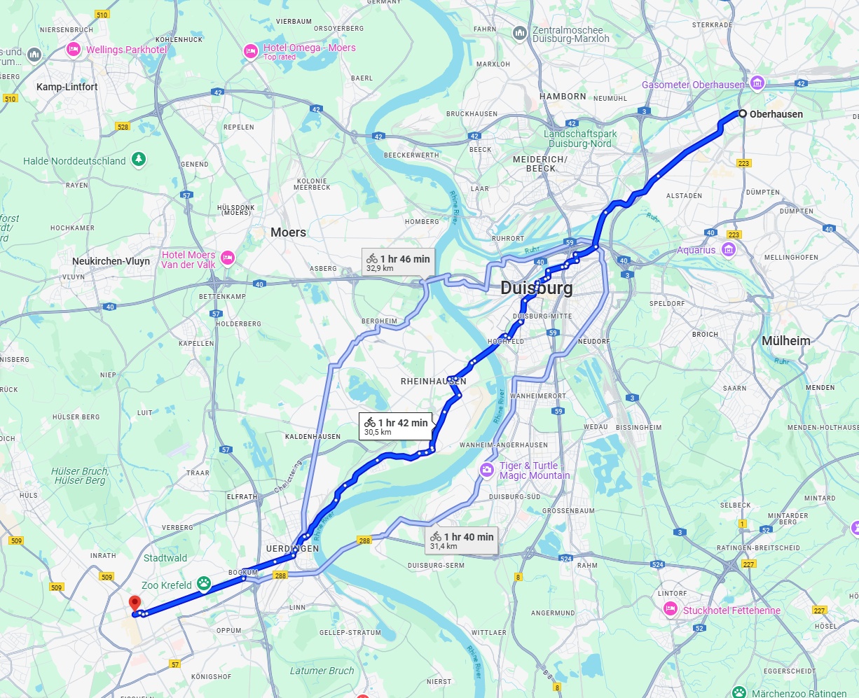 Anreise von Oberhausen Zu Krefeld Über 