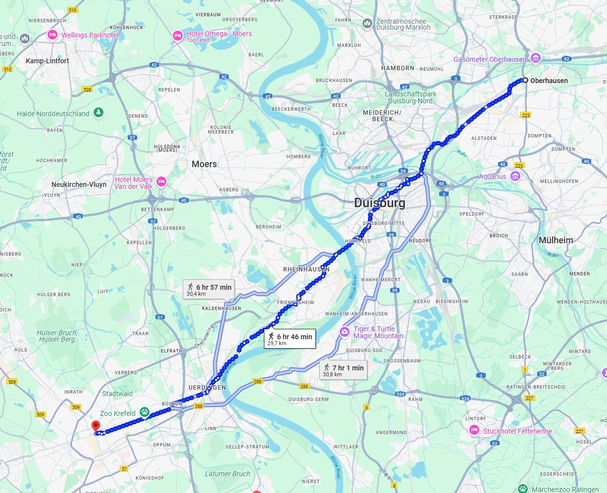 Anreise von Oberhausen Zu Krefeld Über 