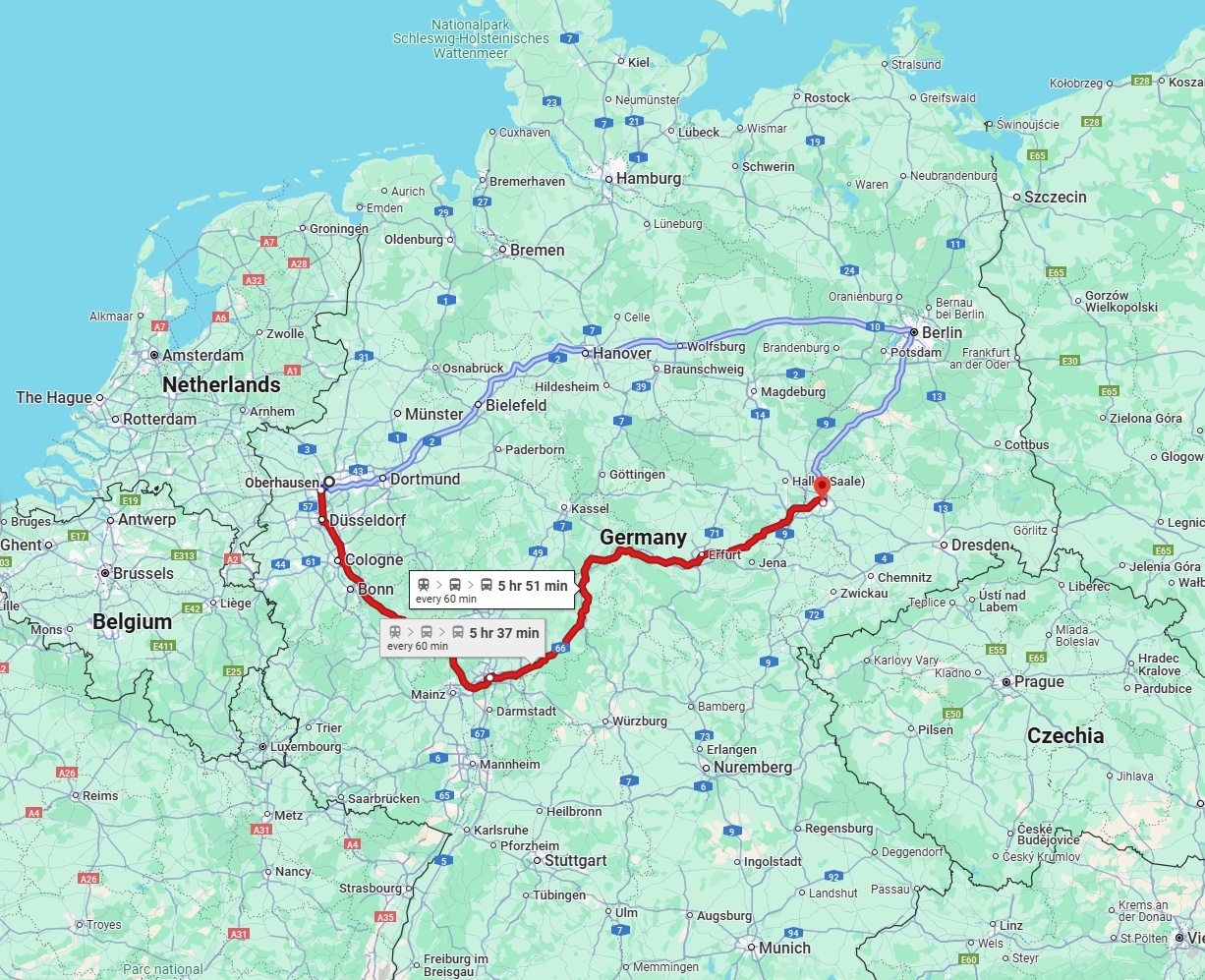 Anreise von Oberhausen Zu Leipzig Über 