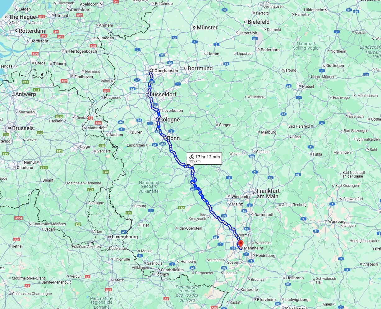 Anreise von Oberhausen Zu Ludwigshafen am Rhein Über 