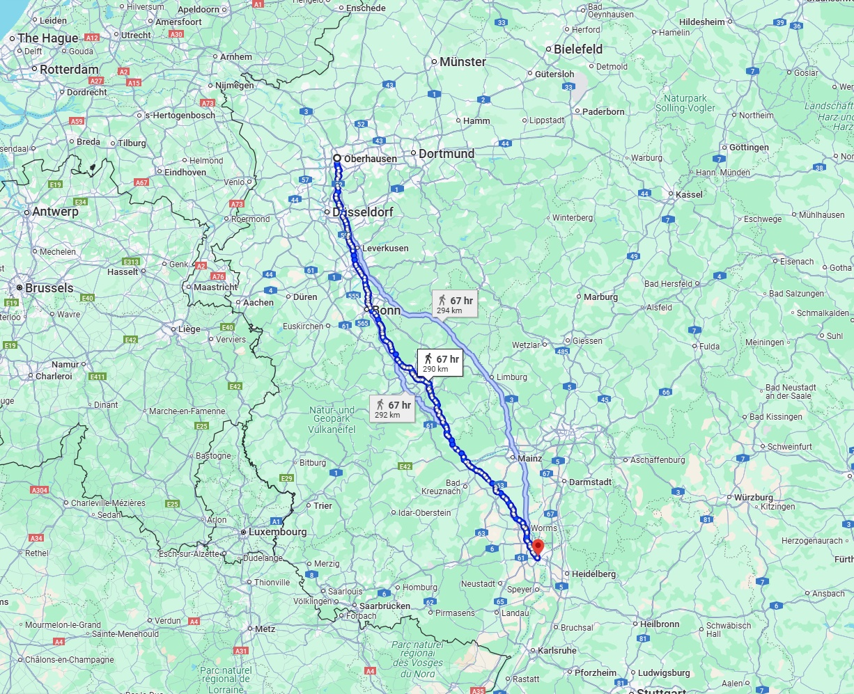 Anreise von Oberhausen Zu Ludwigshafen am Rhein Über 