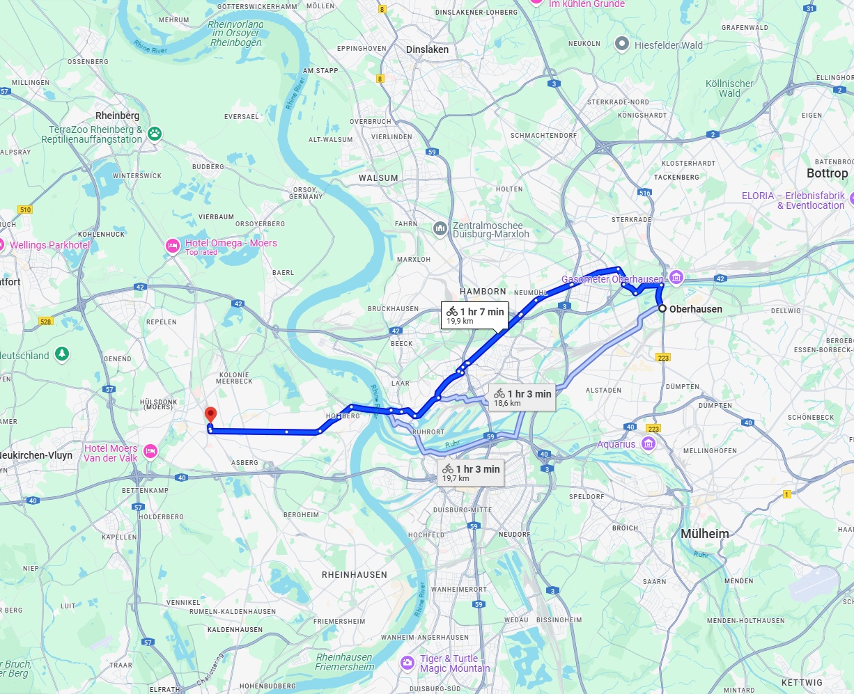 Anreise von Oberhausen Zu Moers Über 