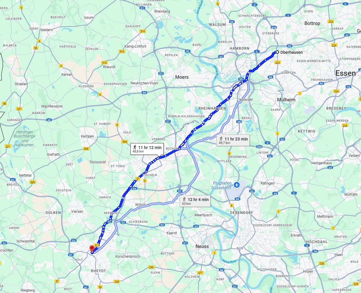 Anreise von Oberhausen Zu Mönchengladbach Über 