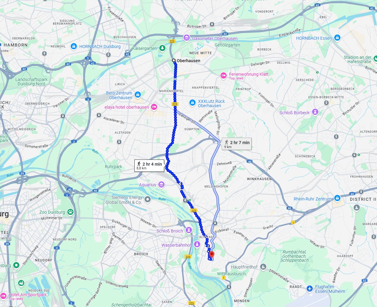 Anreise von Oberhausen Zu Mülheim an der Ruhr Über 