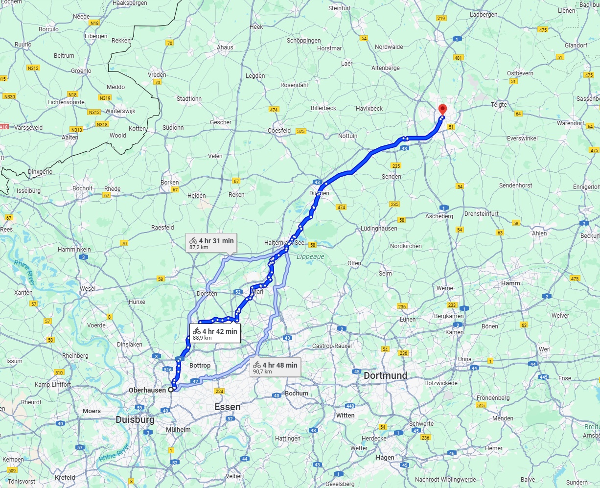 Anreise von Oberhausen Zu Münster Über 