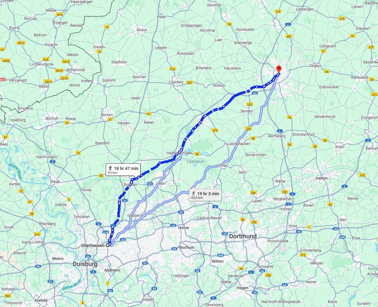 Anreise von Oberhausen Zu Münster Über 