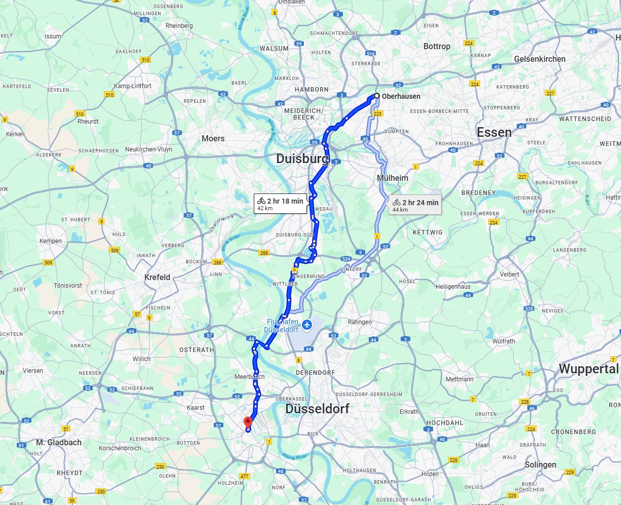 Anreise von Oberhausen Zu Neuss Über 