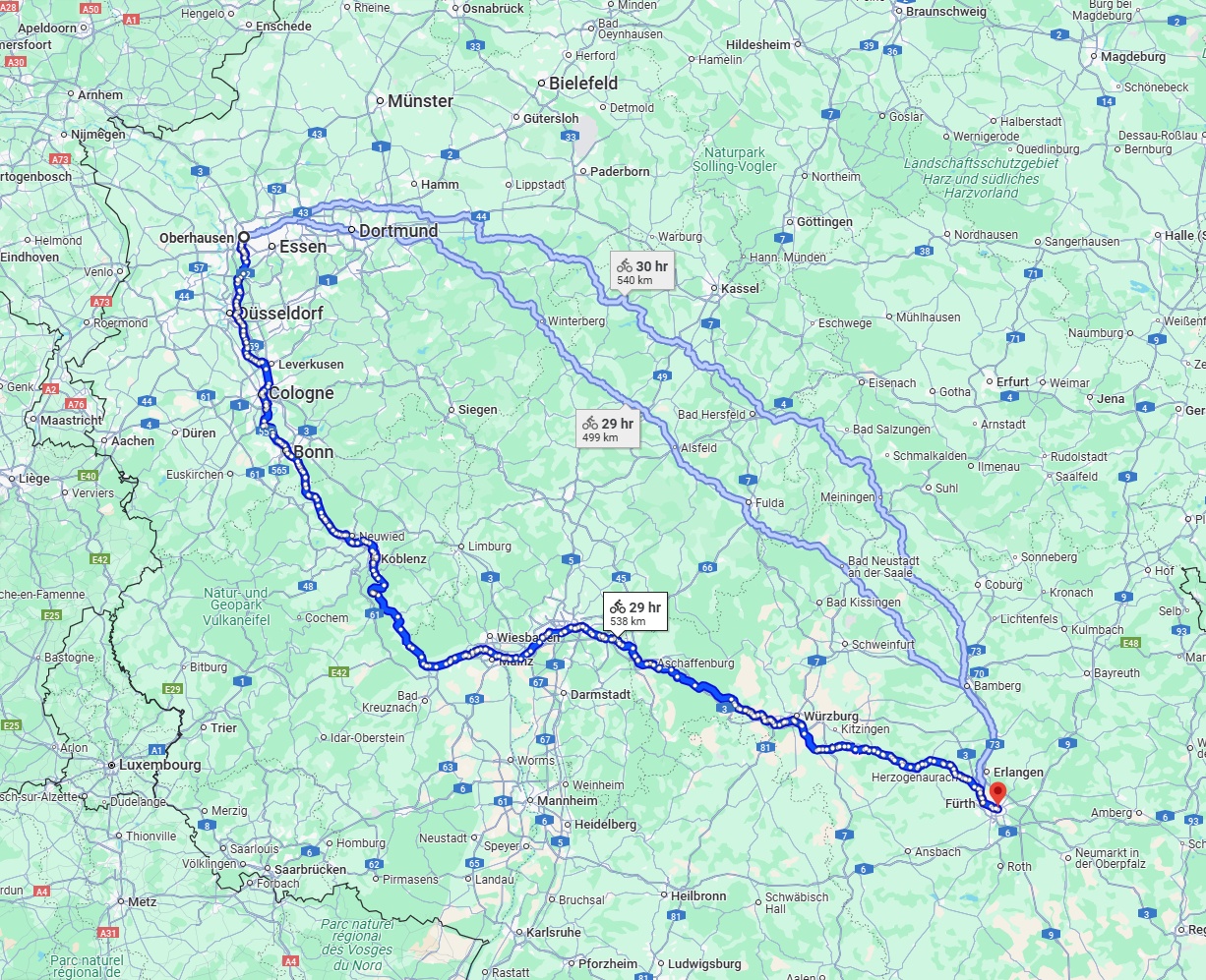 Anreise von Oberhausen Zu Nürnberg Über 