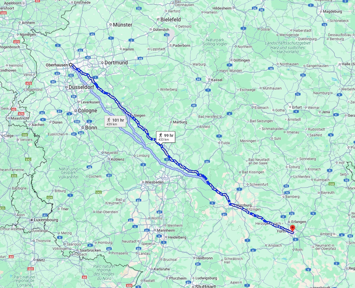 Anreise von Oberhausen Zu Nürnberg Über 