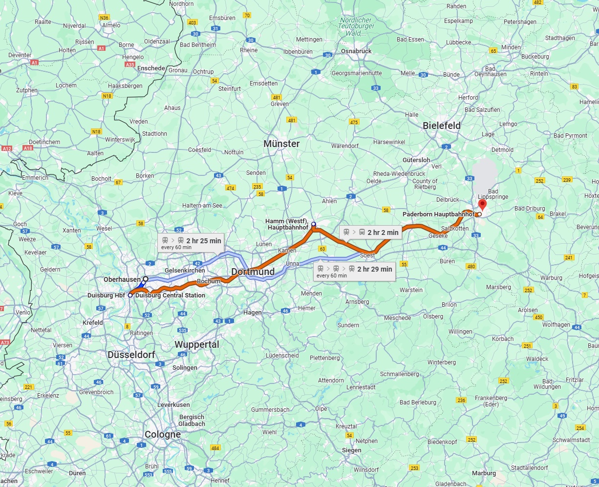 Anreise von Oberhausen Zu Paderborn Über 