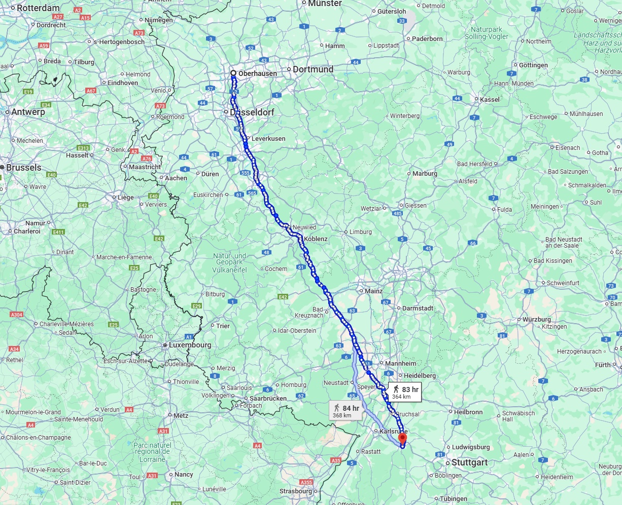 Anreise von Oberhausen Zu Pforzheim Über 