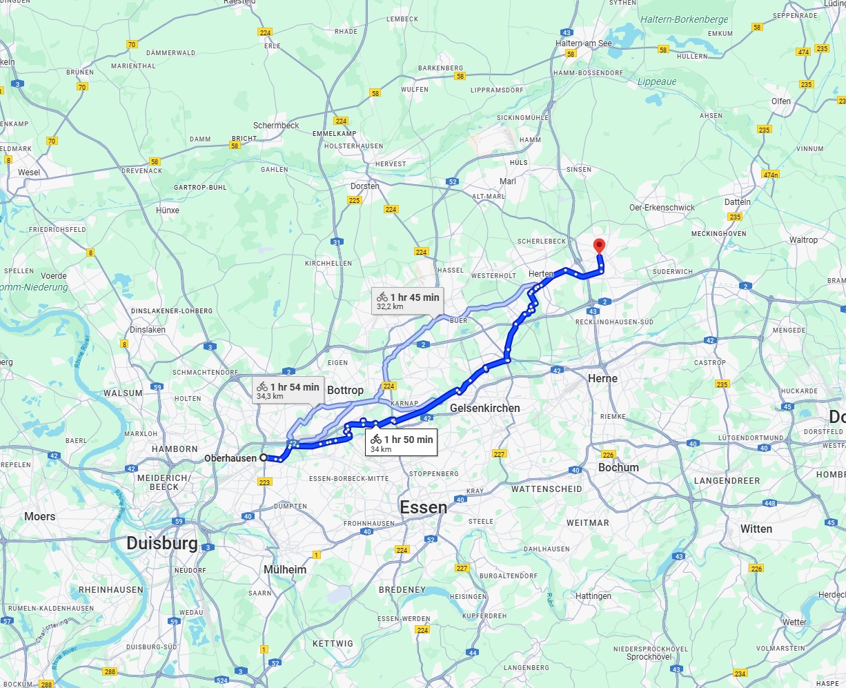 Anreise von Oberhausen Zu Recklinghausen Über 