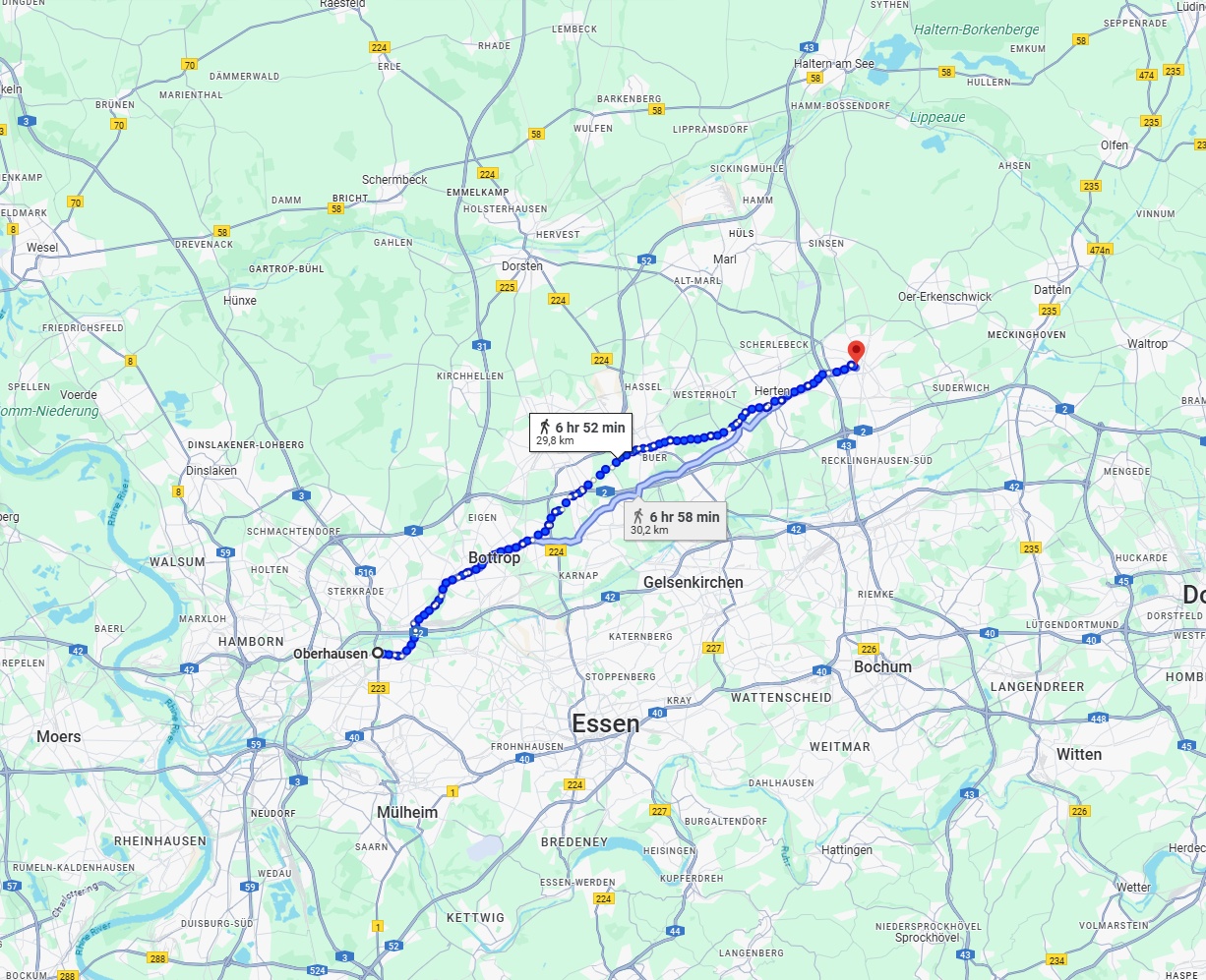 Anreise von Oberhausen Zu Recklinghausen Über 