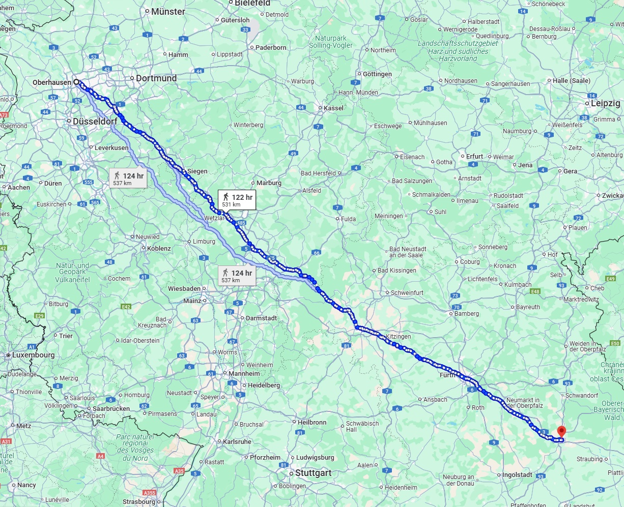 Anreise von Oberhausen Zu Regensburg Über 