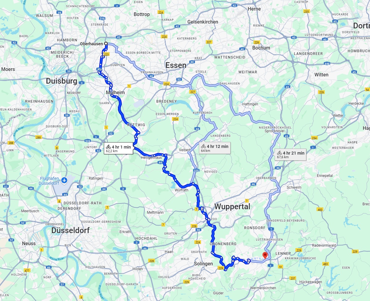 Anreise von Oberhausen Zu Remscheid Über 