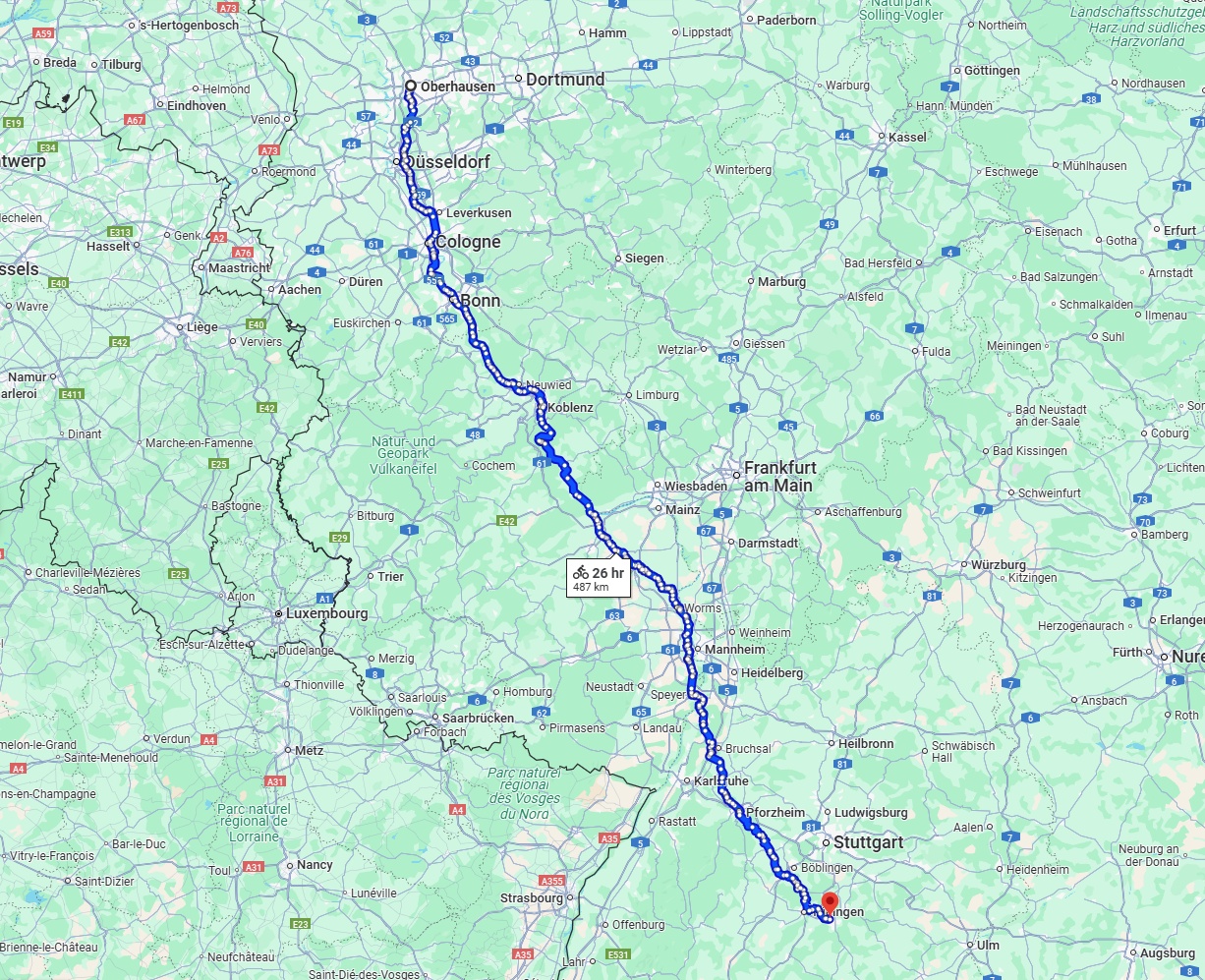 Anreise von Oberhausen Zu Reutlingen Über 