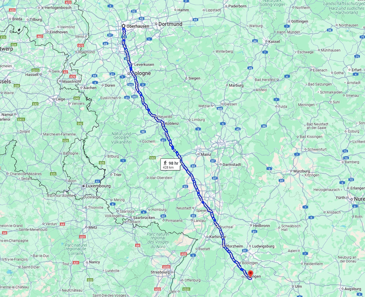 Anreise von Oberhausen Zu Reutlingen Über 