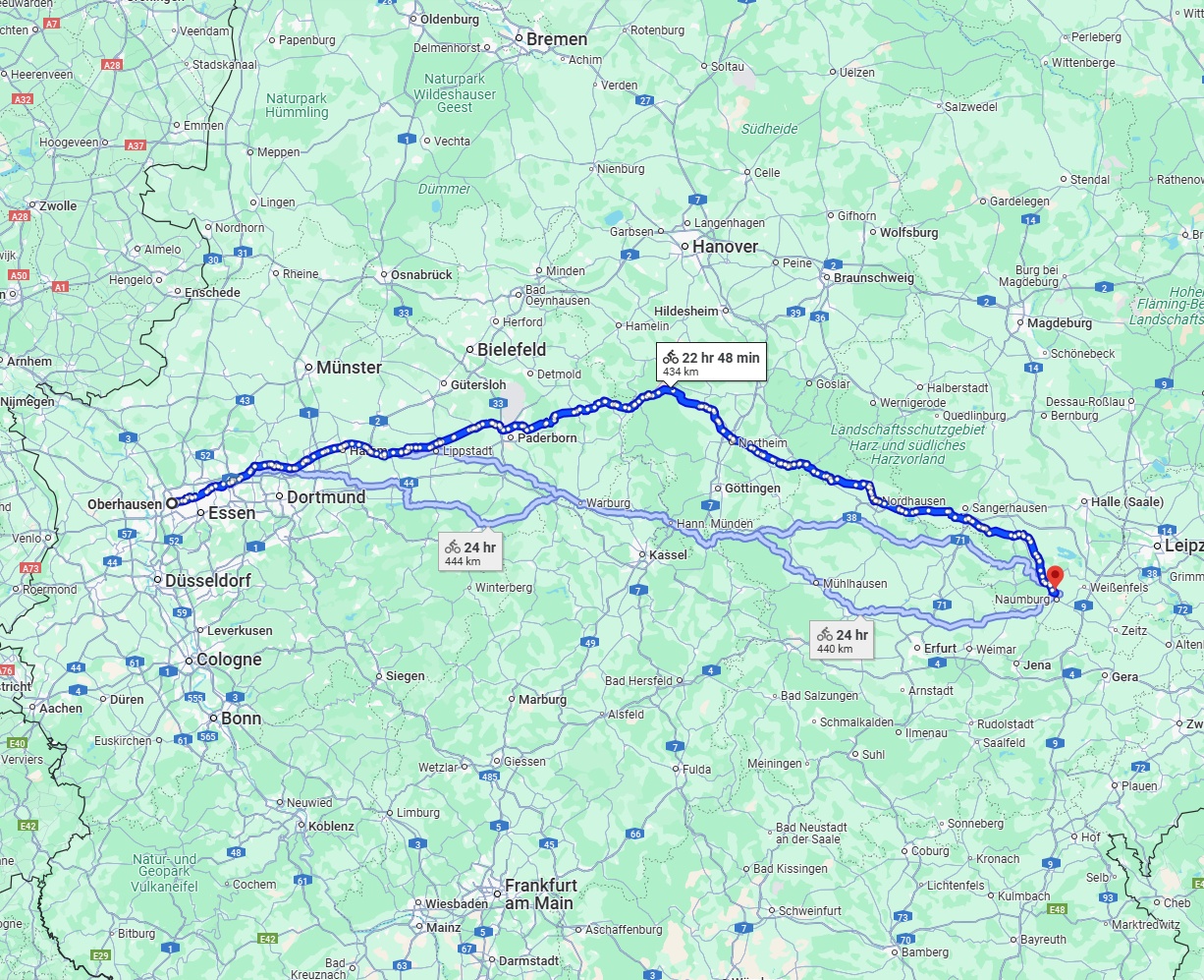 Anreise von Oberhausen Zu Saale Über 