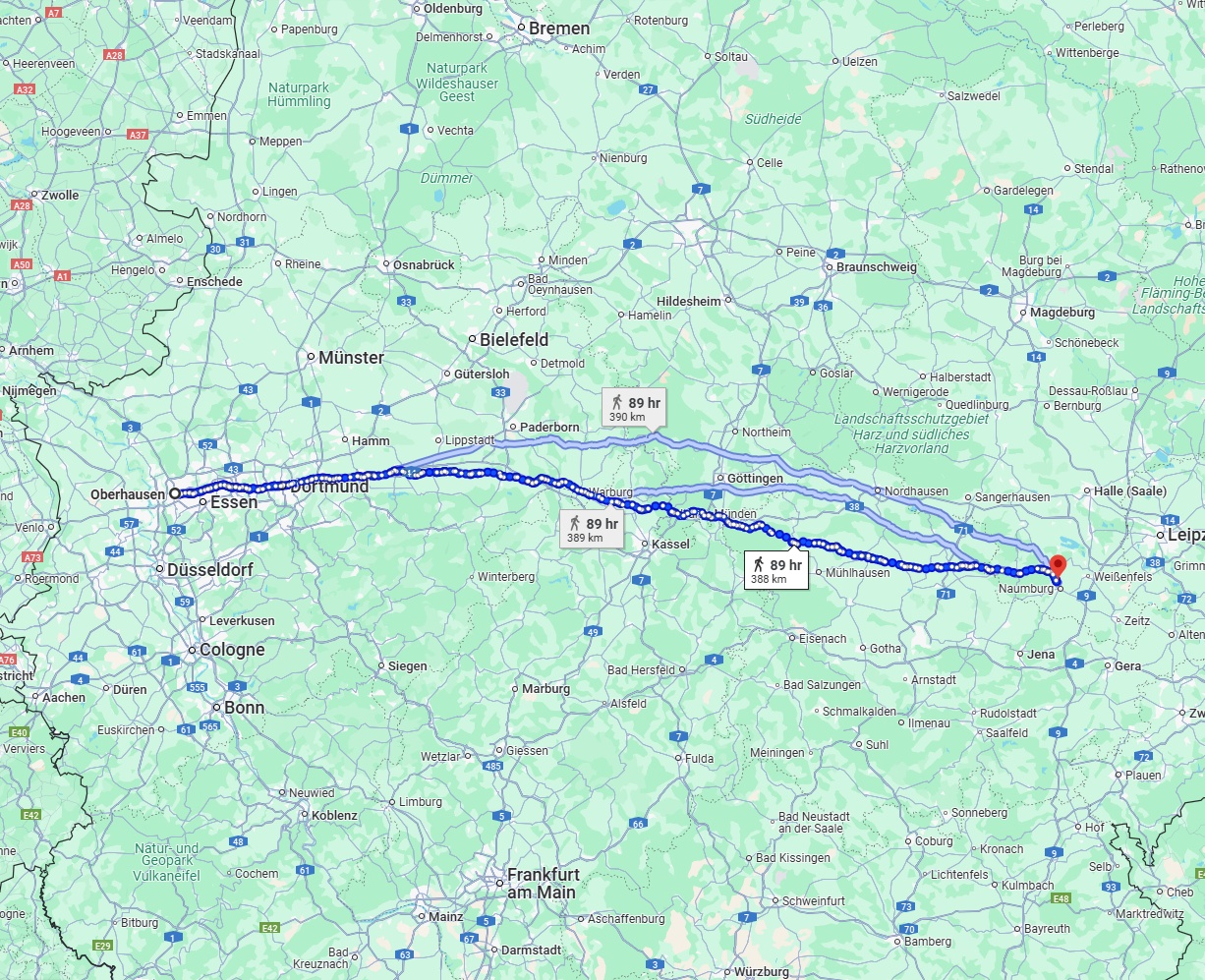 Anreise von Oberhausen Zu Saale Über 