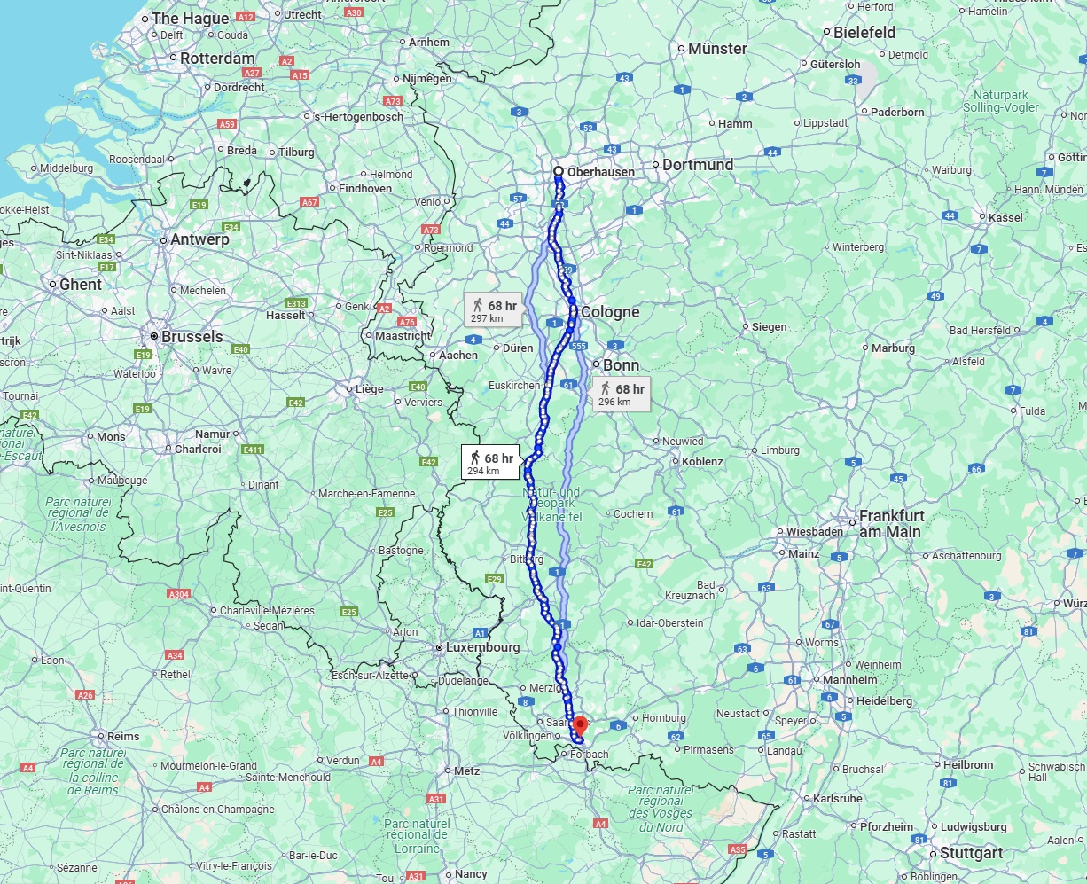 Anreise von Oberhausen Zu Saarbrücken Über 