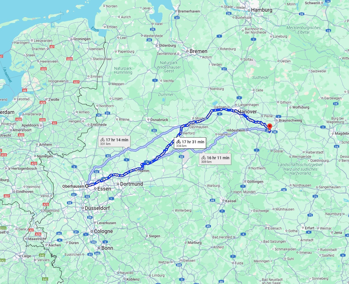 Anreise von Oberhausen Zu Salzgitter Über 