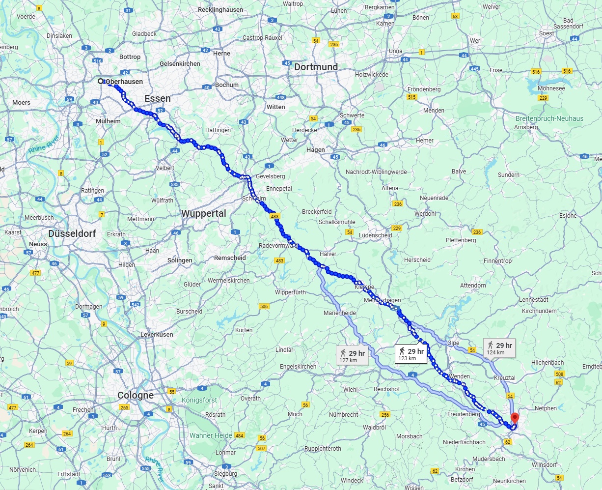 Anreise von Oberhausen Zu Siegen Über 