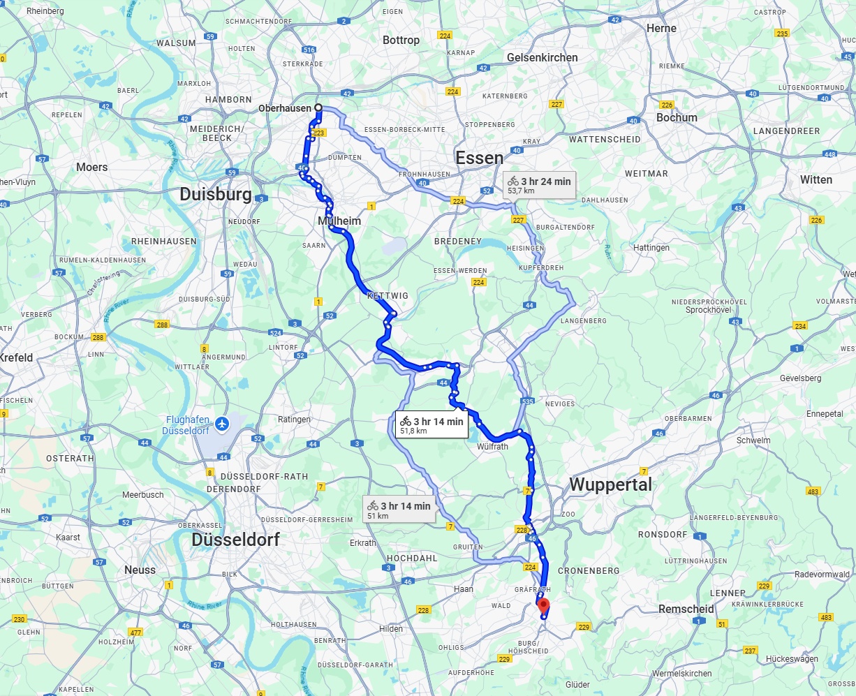 Anreise von Oberhausen Zu Solingen Über 
