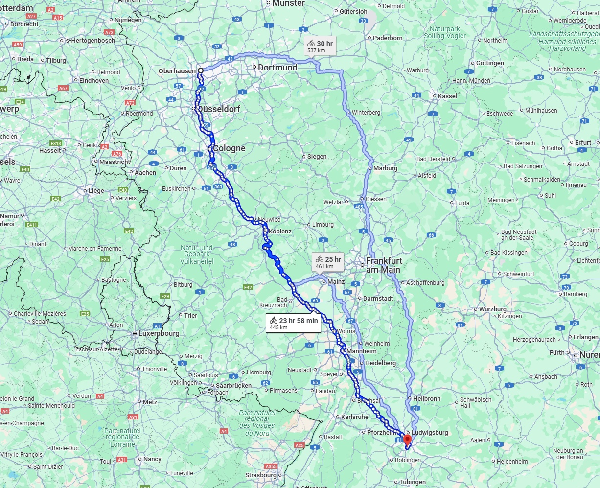 Anreise von Oberhausen Zu Stuttgart Über 