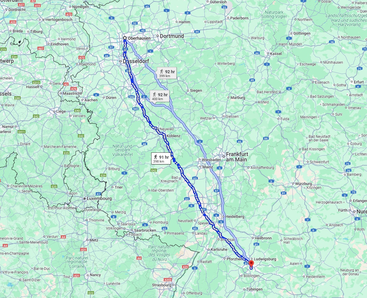 Anreise von Oberhausen Zu Stuttgart Über 